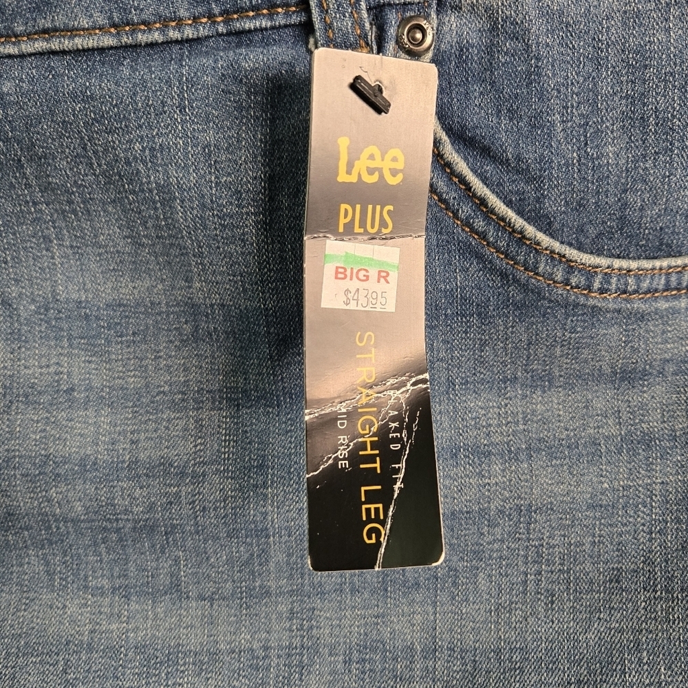 LEE | Petite Plus Relaxed Fit Straight Leg Mid Rise Jeans in Meridian sz 26W - Picture 4 of 13